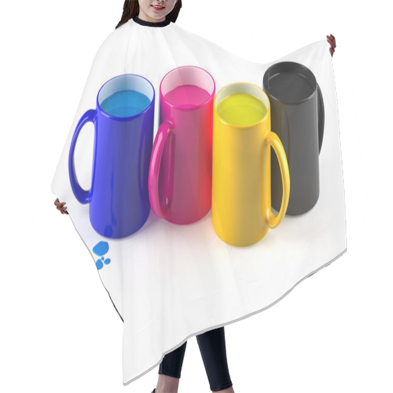 Personality  CMYK Mugs Lineup Hair Cutting Cape