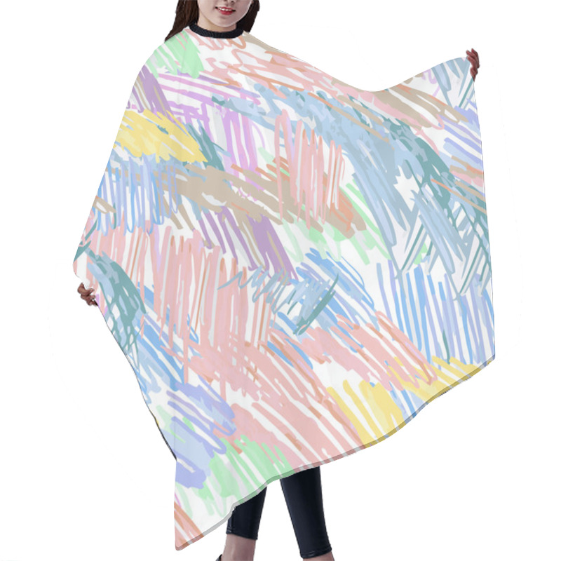 Personality  Doodle Seamless Pencil Scribble Pattern Hair Cutting Cape