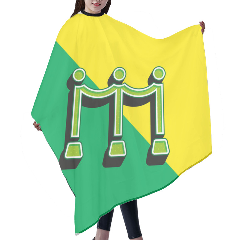 Personality  Barrier Green And Yellow Modern 3d Vector Icon Logo Hair Cutting Cape