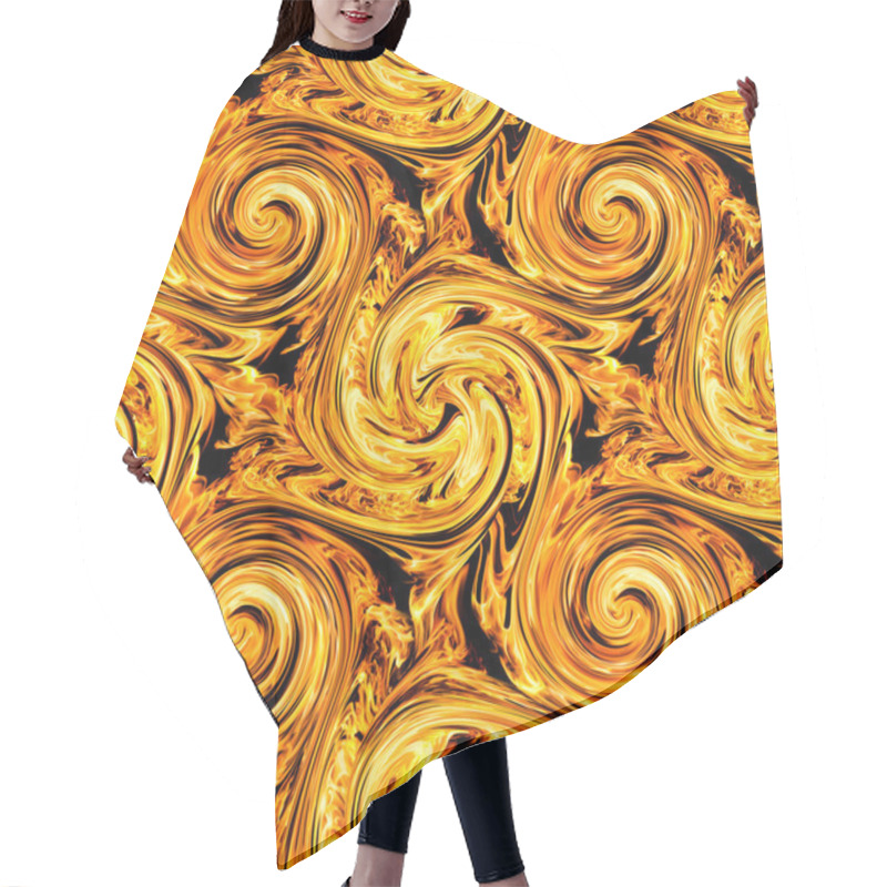 Personality  Fire Twirls Abstract. Seamless Pattern Hair Cutting Cape