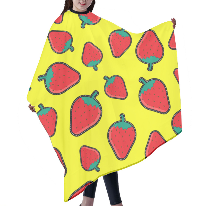 Personality  Seamless Background With Red Strawberry Patches Hair Cutting Cape