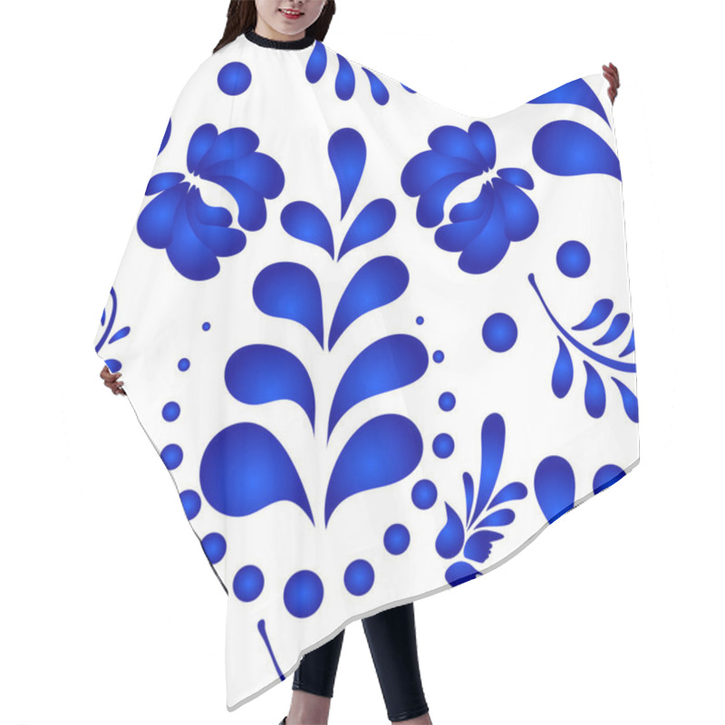 Personality  National Pattern Floral Seamless Background. Traditional Ethic Texture. Hair Cutting Cape