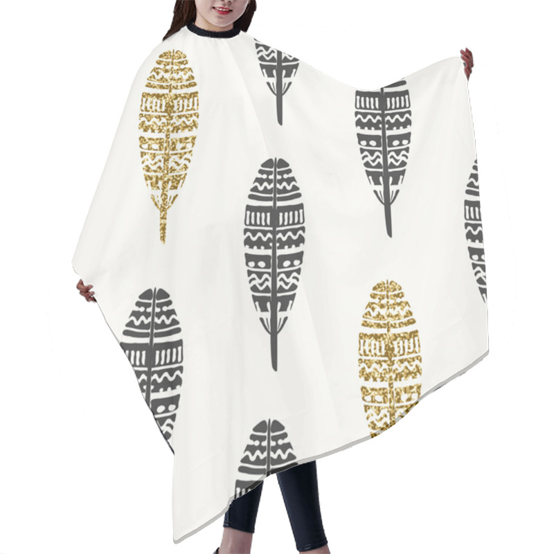 Personality  Feathers Seamless Pattern Hair Cutting Cape