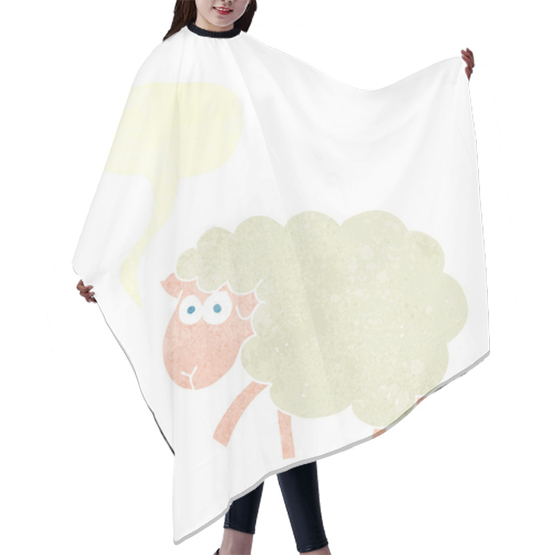 Personality  Retro Cartoon Sheep With Thought  Hair Cutting Cape