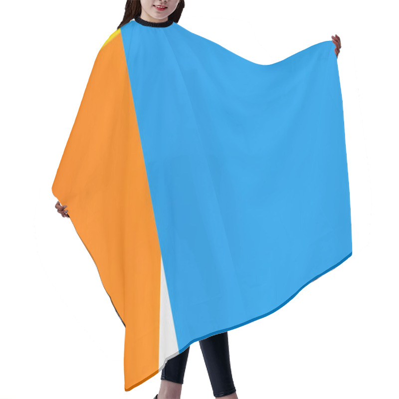 Personality  Blue, Orange And Yellow Polygonal Background With Copy Space, Banner Hair Cutting Cape