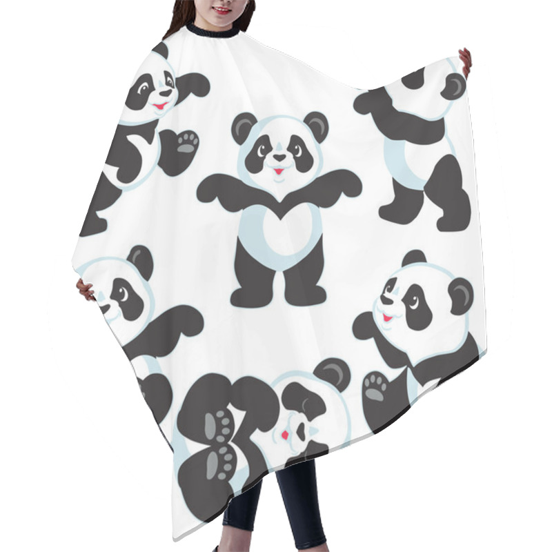 Personality  Set With Cartoon Panda Hair Cutting Cape