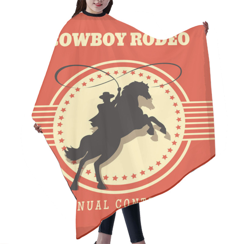 Personality  Old West Cowboys Rodeo Retro Poster Hair Cutting Cape