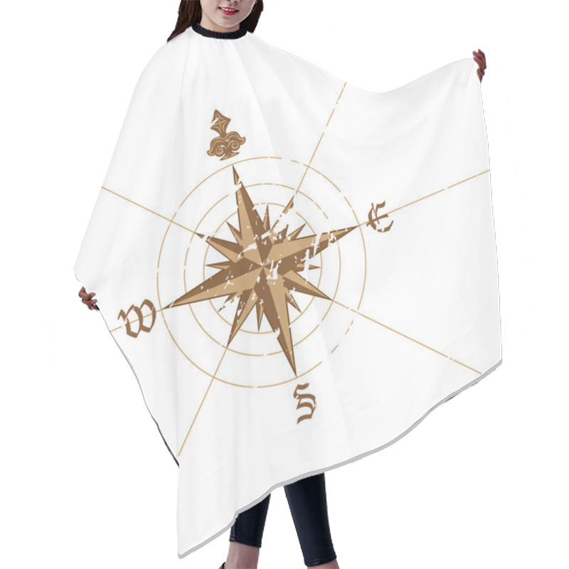 Personality  Wind Rose Compass Hair Cutting Cape