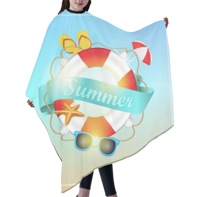 Personality  Summer Icon.  Vector Illustration Hair Cutting Cape