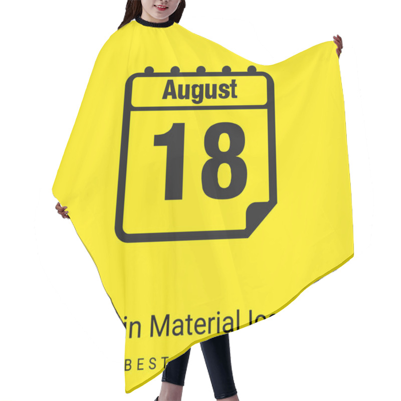 Personality  August 18 Daily Calendar Page Interface Symbol Minimal Bright Yellow Material Icon Hair Cutting Cape