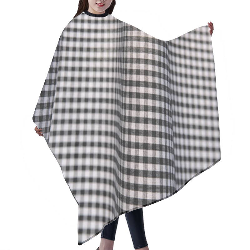 Personality  Black And White Gingham Fabric Hair Cutting Cape