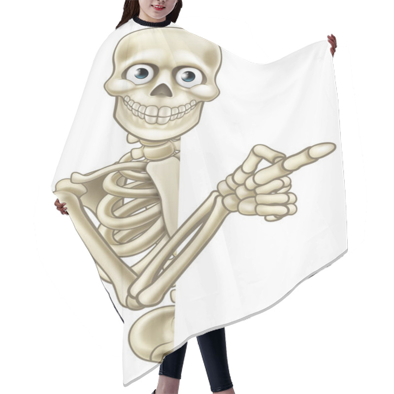 Personality  Cartoon Pointing Skeleton Hair Cutting Cape