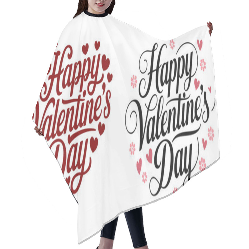 Personality  Two Happy Valentine's Day Designs In Red And Black Hair Cutting Cape