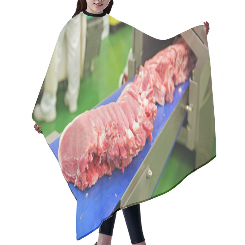 Personality  Fresh Raw Pork Chops In Meat Factory Hair Cutting Cape