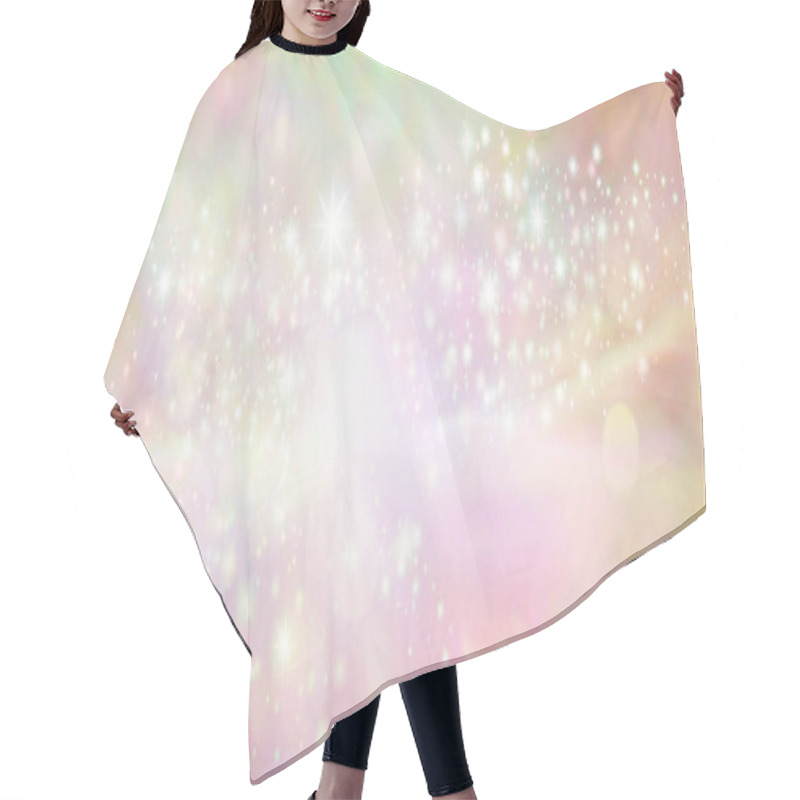 Personality  Peach Starry Glitter Feminine Toned Bokeh Background Banner - Wide Pink And Peach  Sparkling Glittery Star Speckled Background With A Whoosh Of Stars Moving Through The Middle Hair Cutting Cape