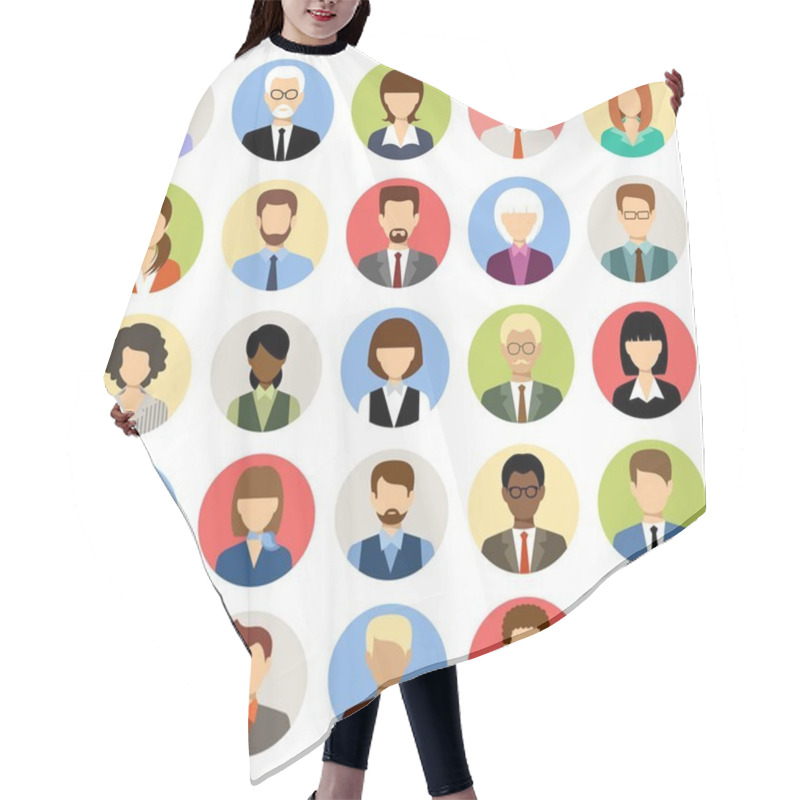 Personality  Business People Avatars In A Circle Hair Cutting Cape