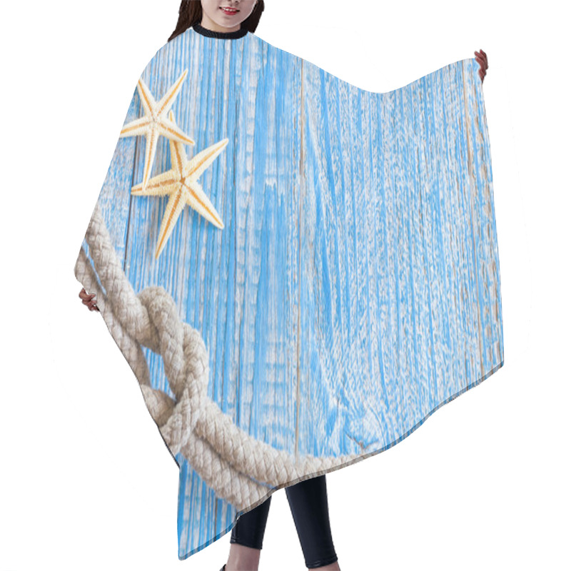 Personality  Sea Shells And Marine Rope Hair Cutting Cape