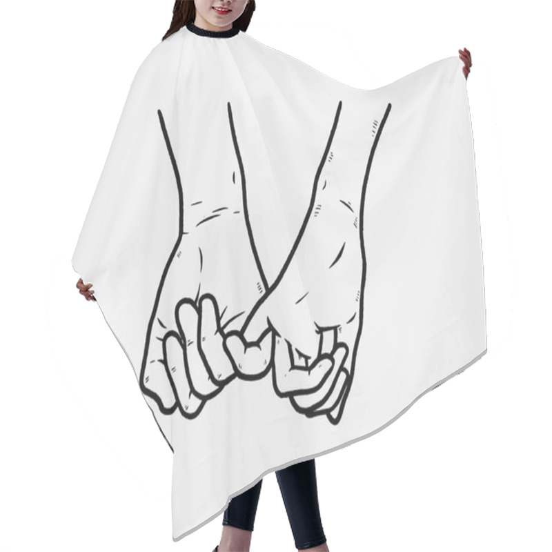 Personality  Illustration Vector Doodles Lovers Holding Hands. Hair Cutting Cape