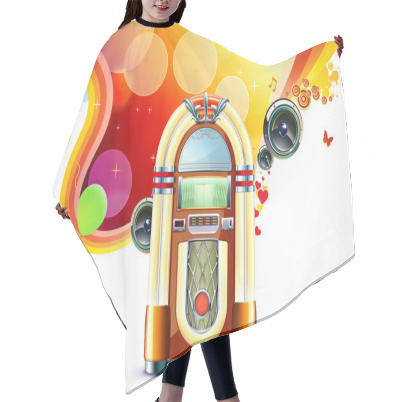 Personality  Classic Juke Box Hair Cutting Cape