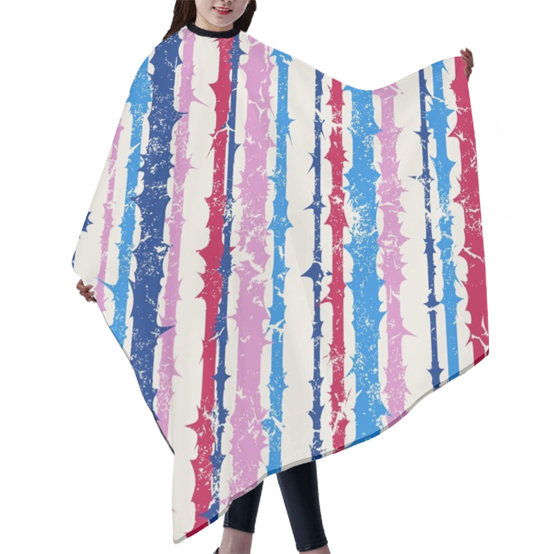 Personality  Grunge Vertical Striped Pattern In Retro Style Hair Cutting Cape