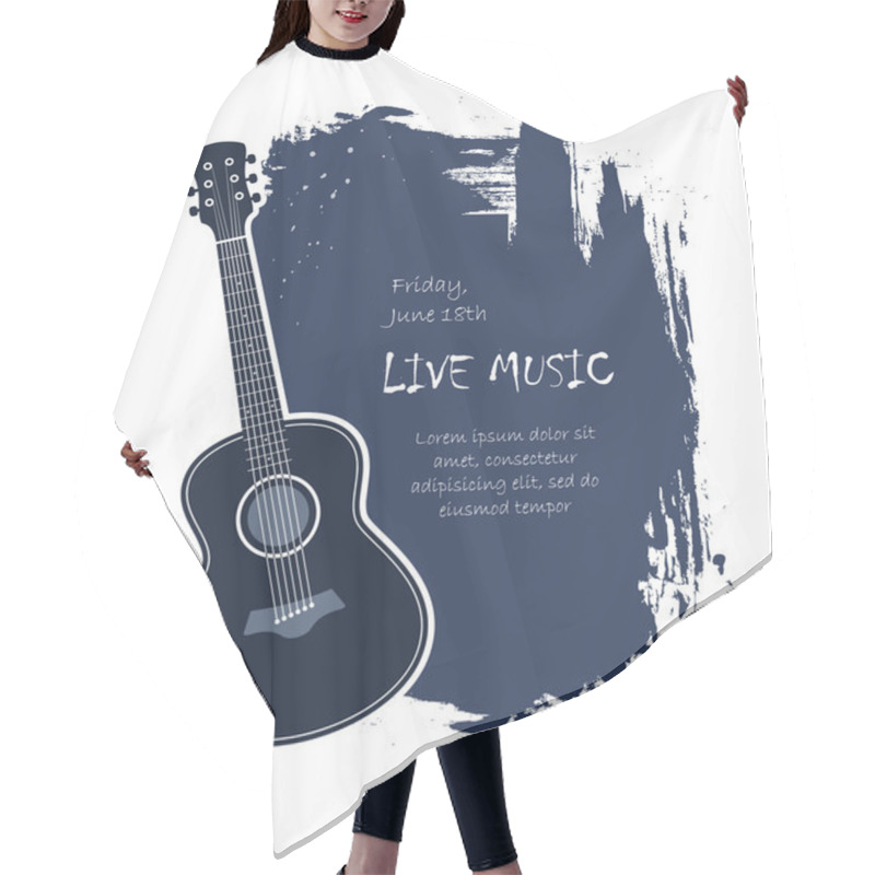 Personality  Acoustic Guitar Banner Hair Cutting Cape