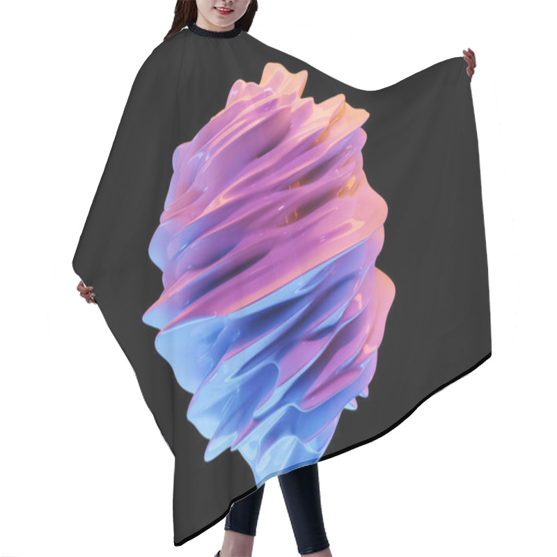 Personality  3D Illustration Of A Abstract Pink And Blue  Background With Scintillating Circles And Gloss. Illustration Beautiful.  Twirl Effect  Hair Cutting Cape