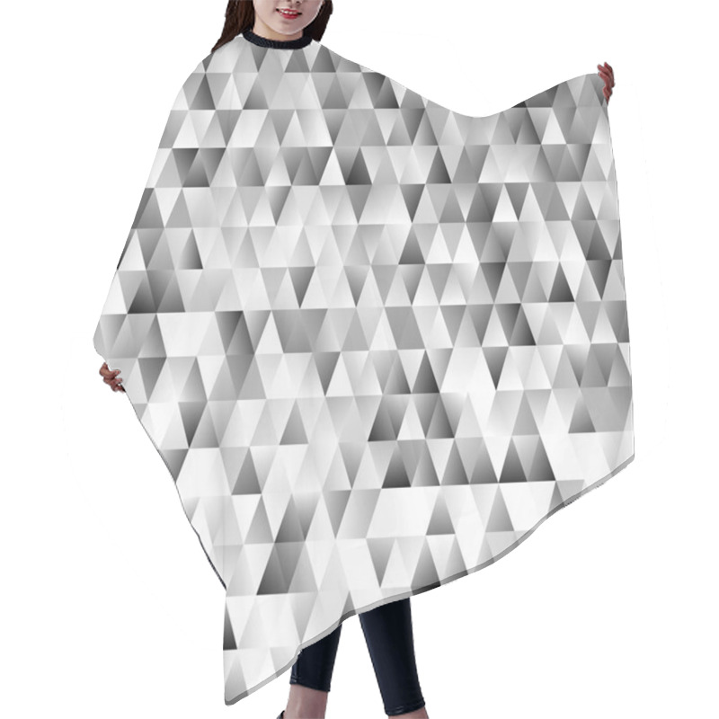 Personality  Geometric Triangular Polygon Pattern Background - Modern Gradient Vector Graphic With Grey Triangles Hair Cutting Cape