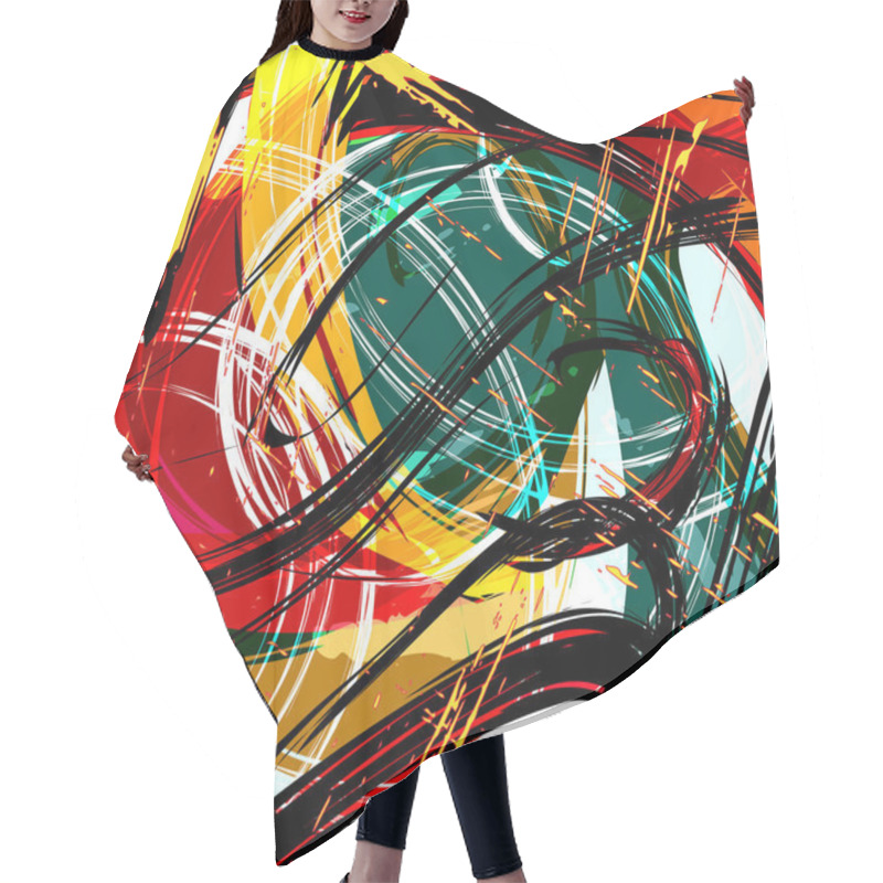 Personality  Geometric Abstract Pattern In Ethnic Style Graffiti Style In A Beautiful Bright Color For Your Design Hair Cutting Cape