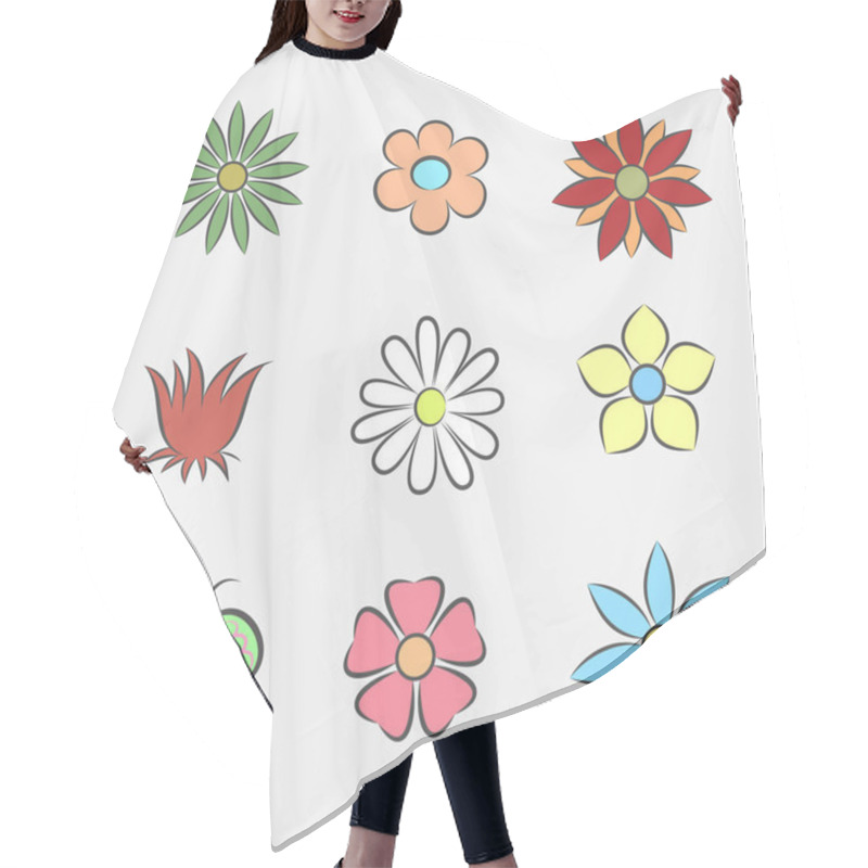 Personality  Flower Icons For Pattern Hair Cutting Cape