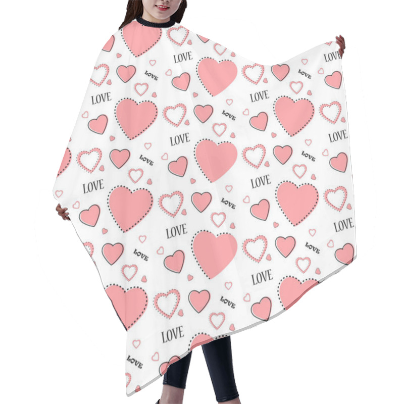 Personality  Hearts With Love Seamless Pattern Background Hair Cutting Cape