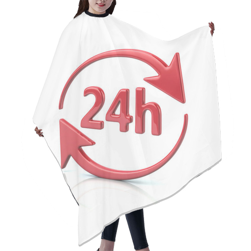 Personality  Red 24 Hours Icon Hair Cutting Cape