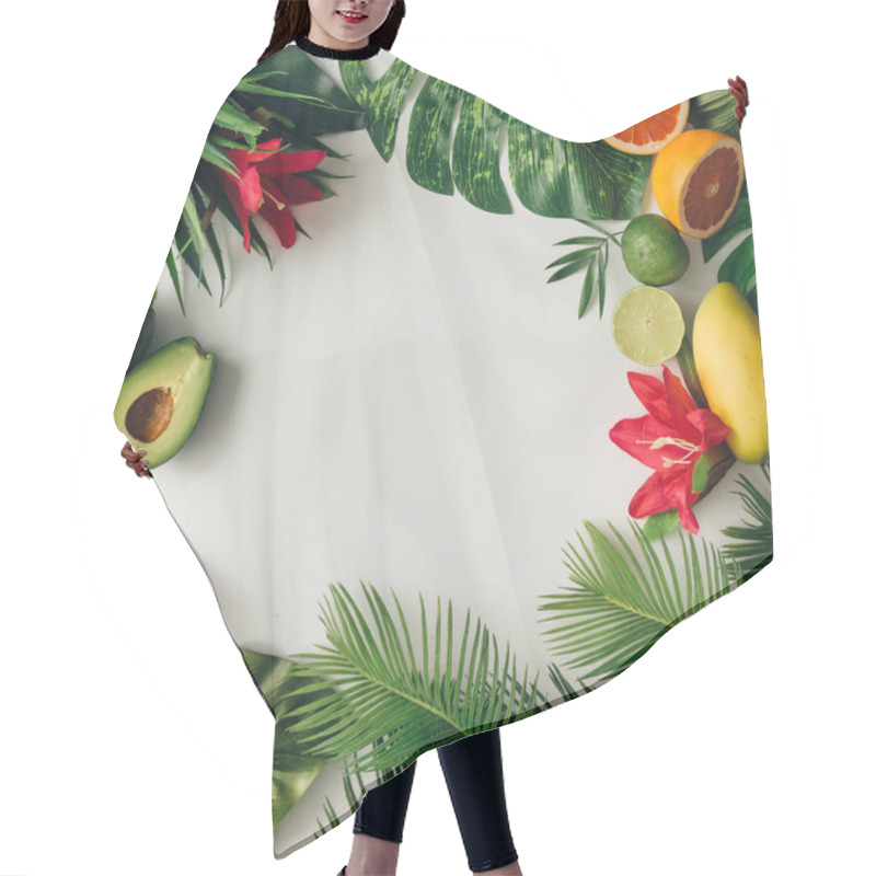 Personality  Summer Tropical Fruits And Leaves Hair Cutting Cape