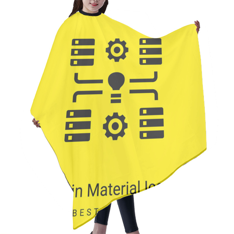 Personality  Big Data Minimal Bright Yellow Material Icon Hair Cutting Cape