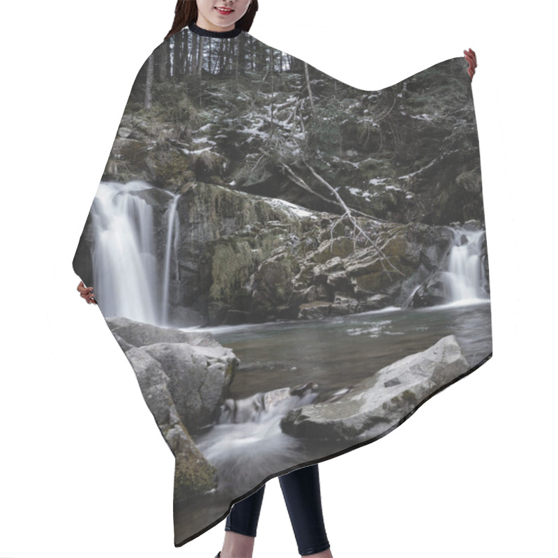 Personality  View Of Waterfall In Skole, Beskides Hair Cutting Cape