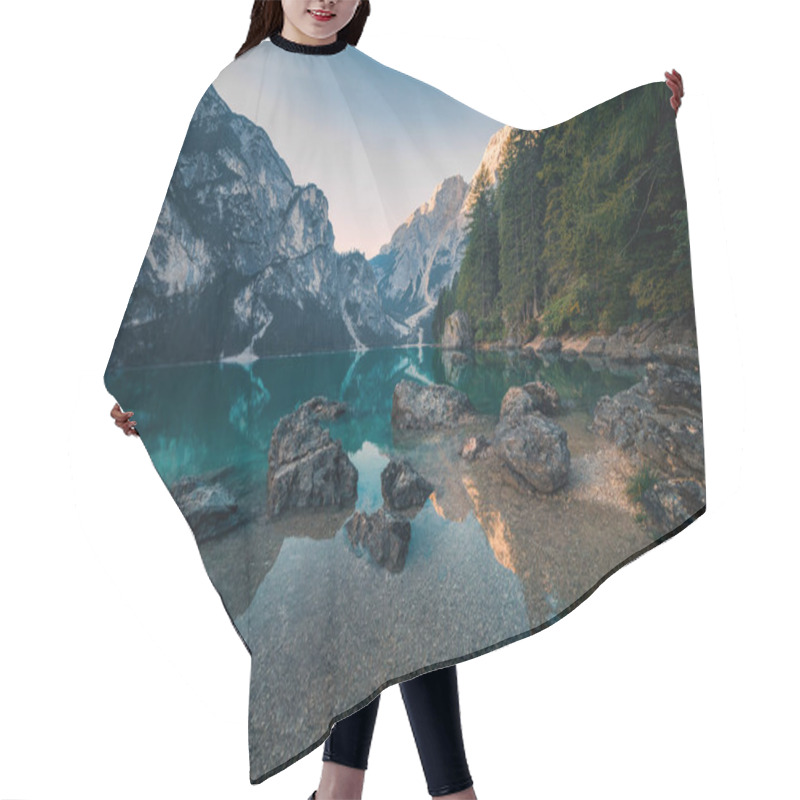 Personality  Amazing View Of Lago Di Braies Hair Cutting Cape