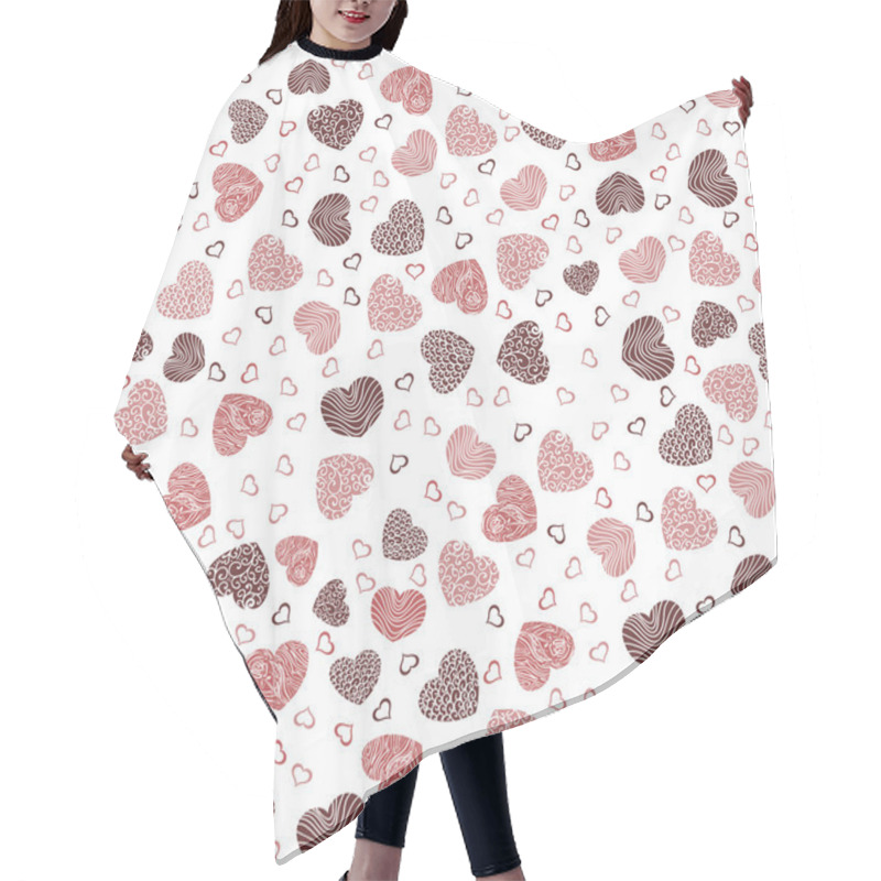 Personality  Seamless Pattern With Little Hearts On A White Background Hair Cutting Cape