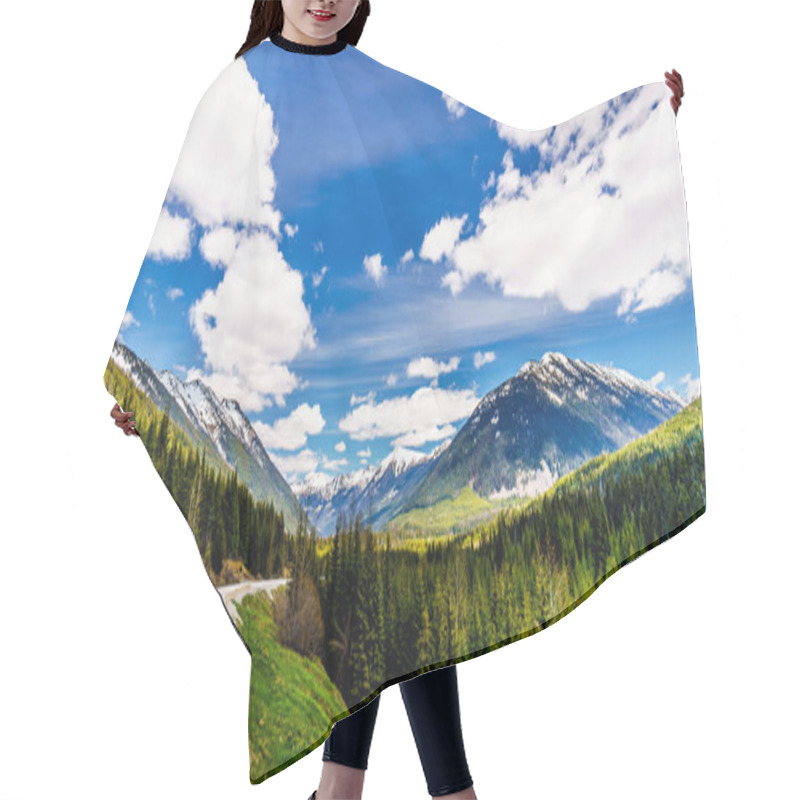 Personality  View Of The Snow Capped Coast Mountains Along The Duffey Lake Road In Southern British Columbia, Canada Hair Cutting Cape