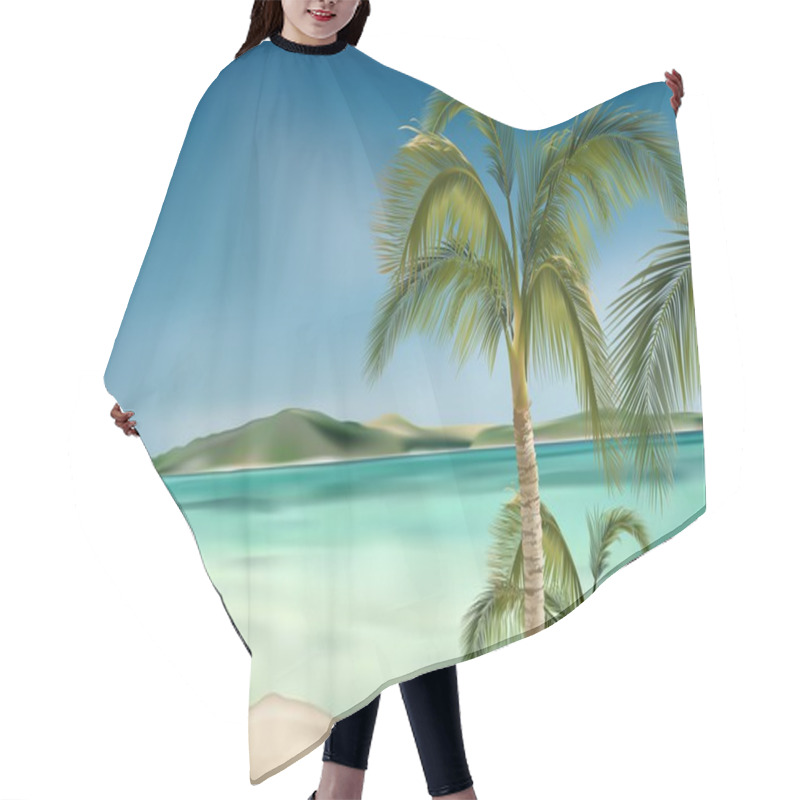 Personality  Beach And Palms Hair Cutting Cape