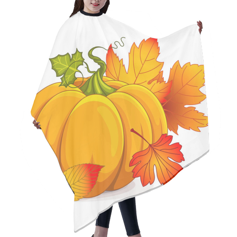 Personality  Autumn Pumpkin And Leaves Hair Cutting Cape