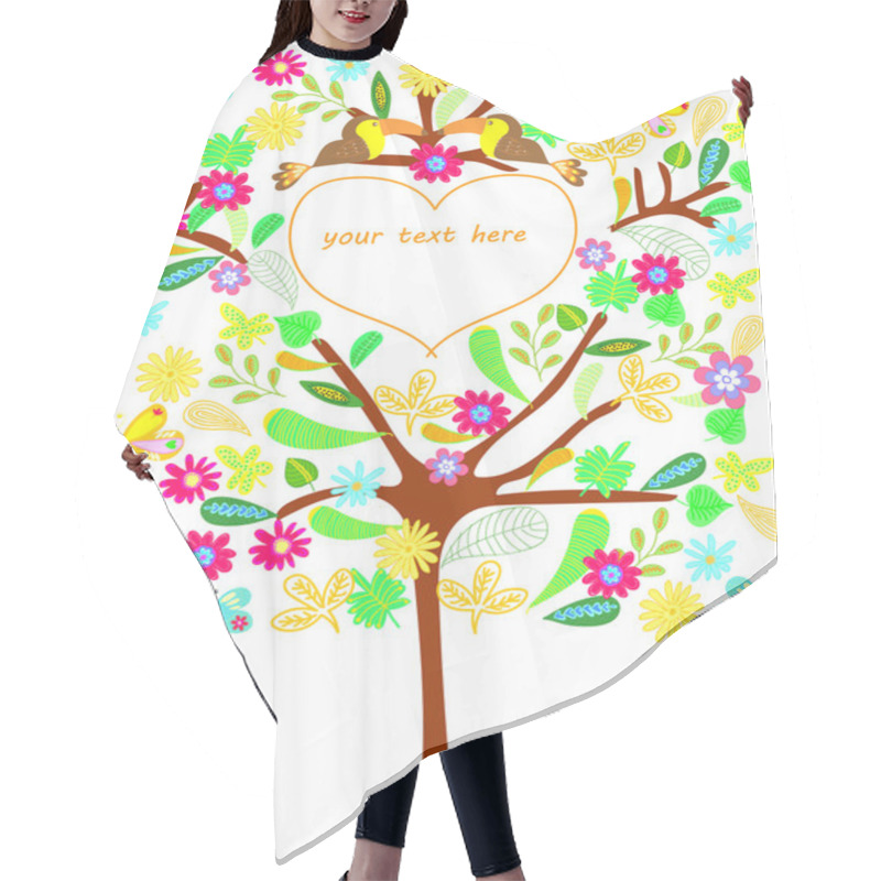 Personality  Flower Heart On White Background Hair Cutting Cape