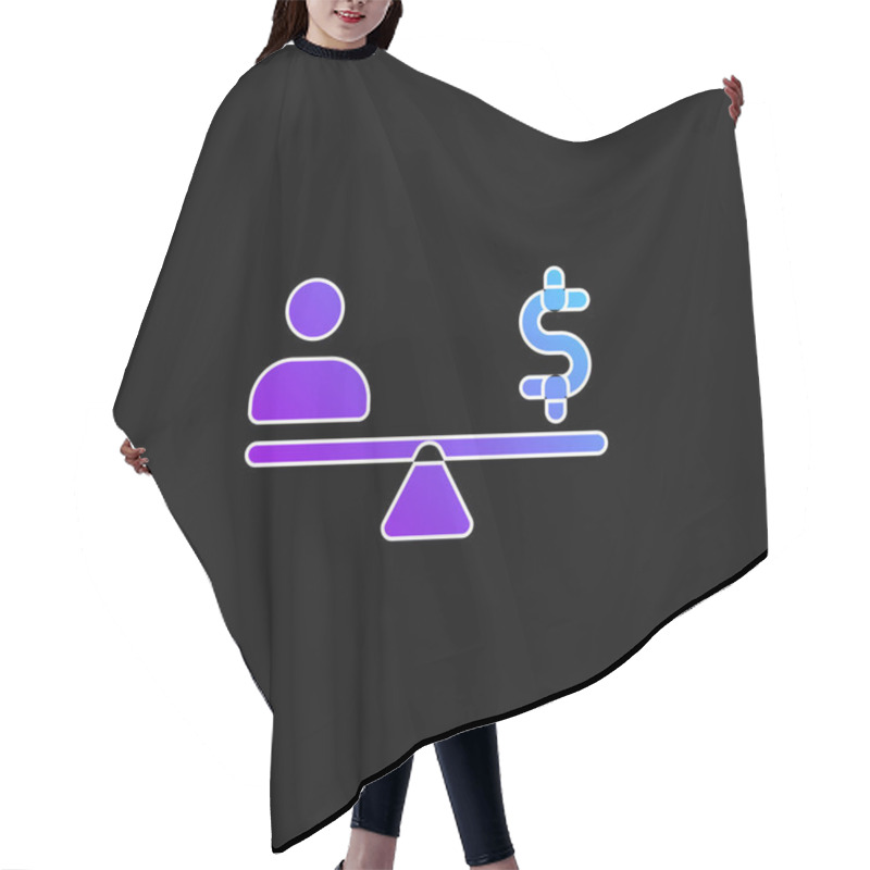 Personality  Balance Blue Gradient Vector Icon Hair Cutting Cape