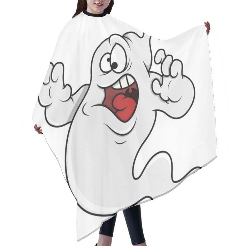 Personality  Funny Cartoon Ghost - Halloween Vector Illustration Hair Cutting Cape