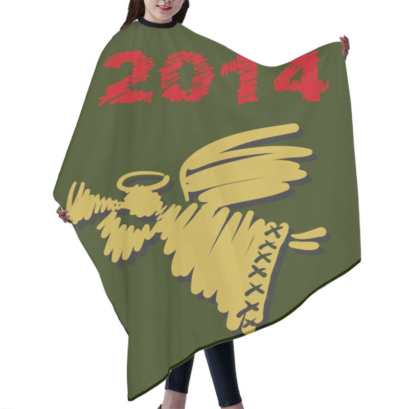 Personality  Vector Christmas Angel And New Year Hand-painted Decoration Hair Cutting Cape