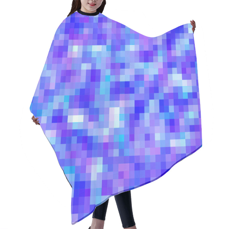 Personality  Blue Pixel Background Texture Hair Cutting Cape