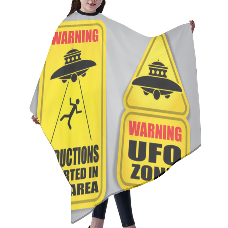 Personality  Warning UFO Signs Hair Cutting Cape