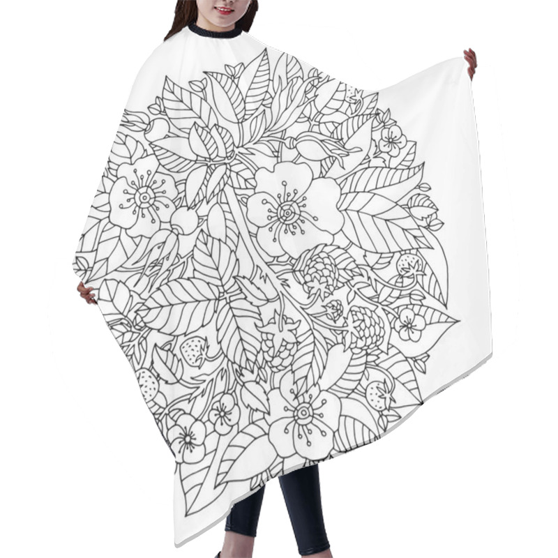 Personality  Rounded Floral Pattern Hair Cutting Cape