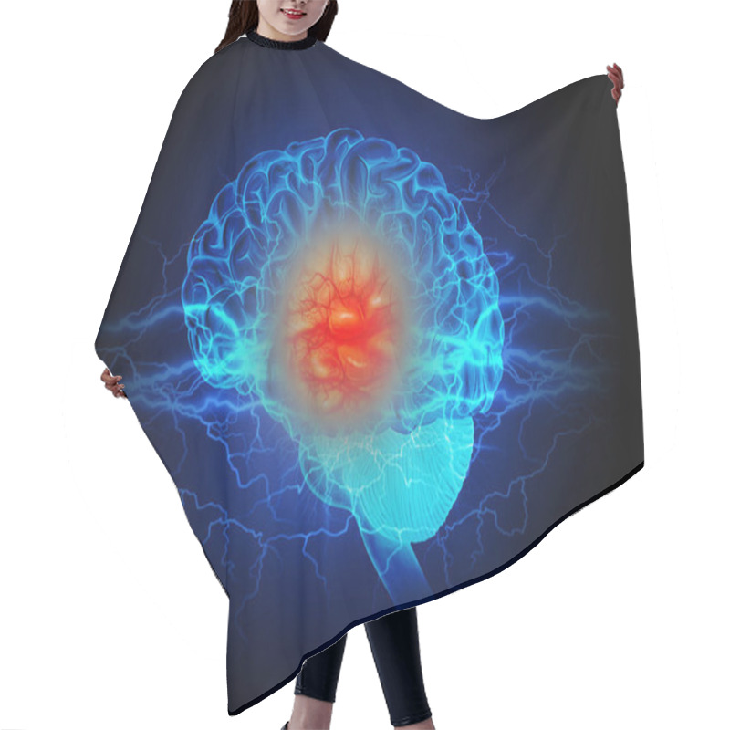 Personality  Human Brain Medical Anatomy Illustration  Hair Cutting Cape