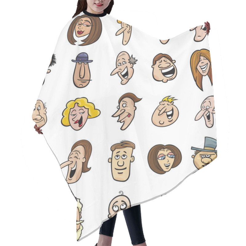 Personality  Cartoon Faces Hair Cutting Cape