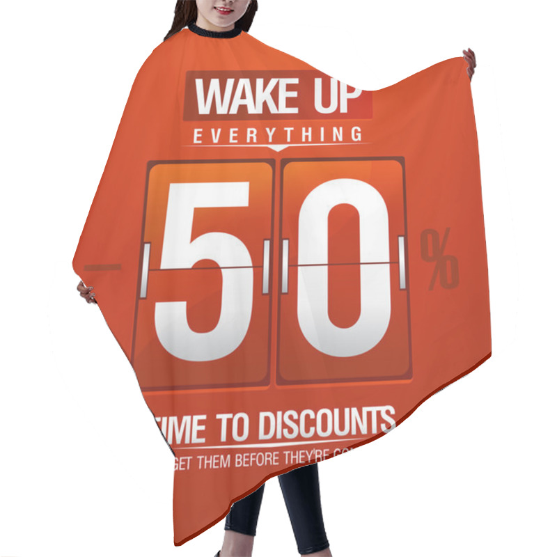 Personality  Wake Up -50 Percents Sale Design For Coupon. Hair Cutting Cape