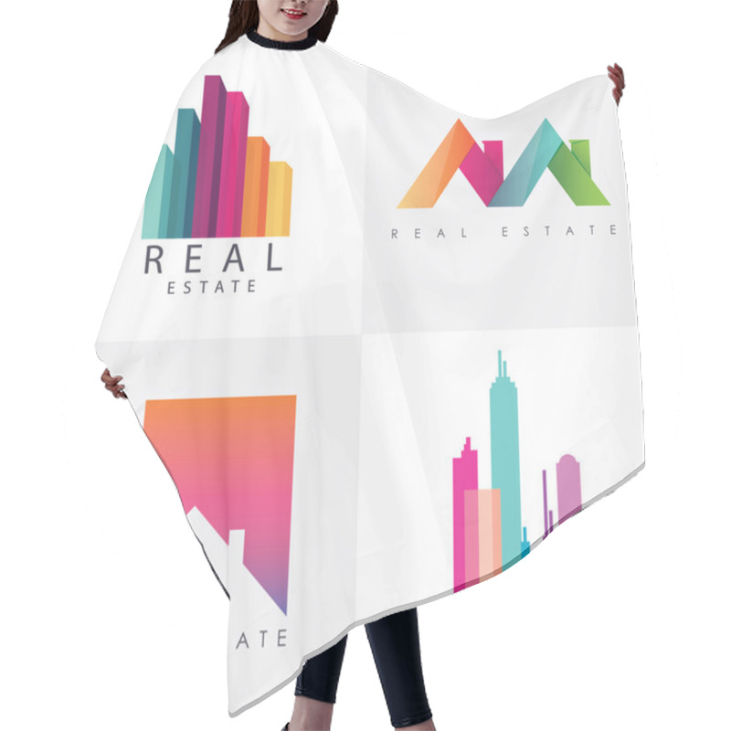 Personality  Set Of Real Estate Logo Designs Hair Cutting Cape